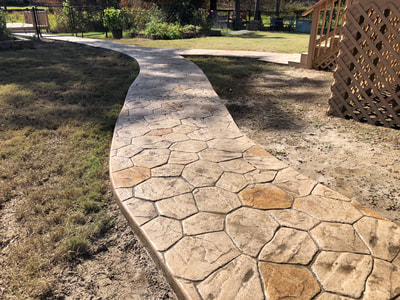 stamped concrete walkway 