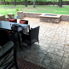 Brown Stamped Concrete Patio
