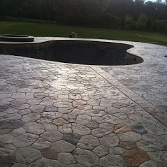 Stamped concrete pool deck 