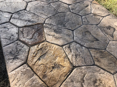 stamped concrete walkway 