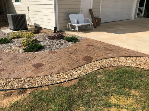 Stamped concrete patio 